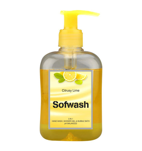 Sofwash 3 In 1 Hand Wash, Shower Gel & Bubble Bath - Citrusy Lime (250ml)